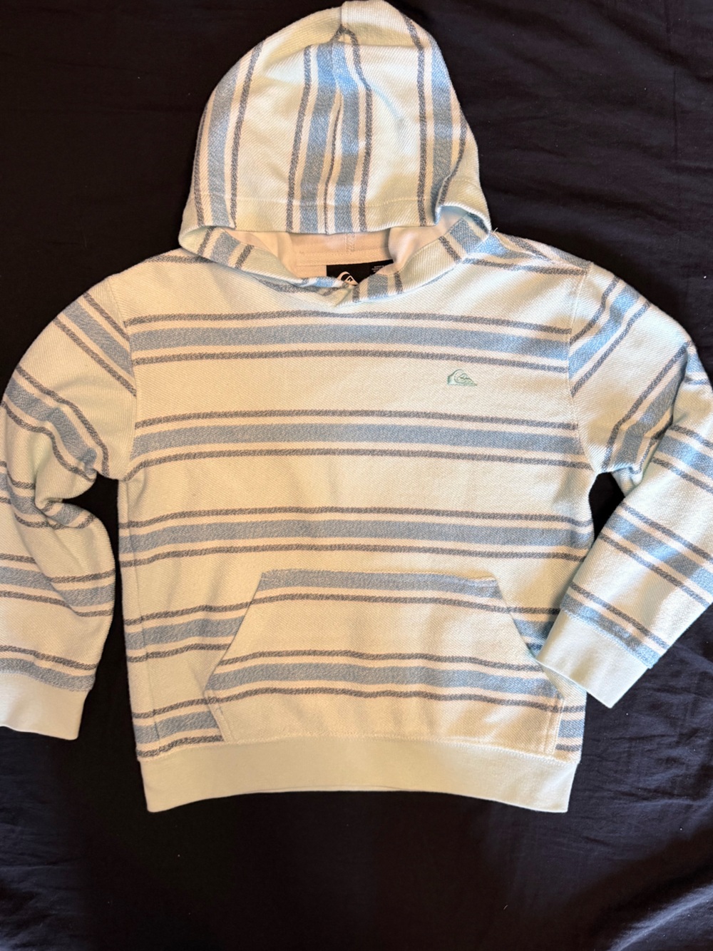 Quiksilver Kids Pale Blue and White Striped Hoodie